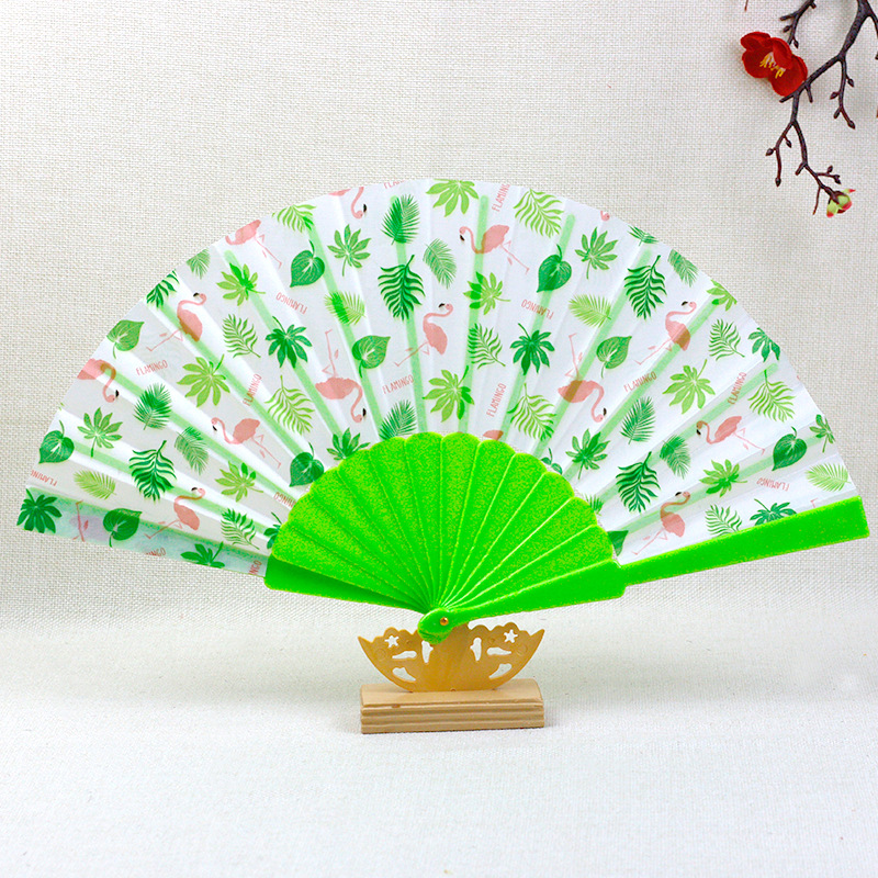 Ventilador plegable de plástico personalizado al por mayor ventilador español hermoso regalo ventilador publicitario de plástico hueso ventilador publicitario