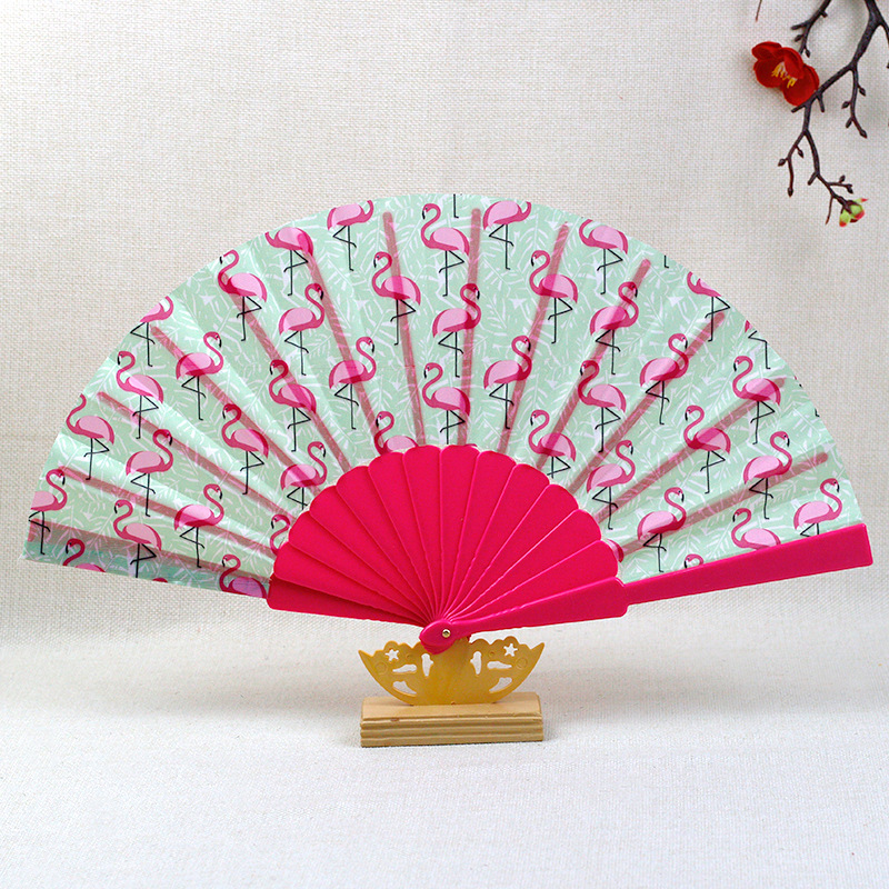Ventilador plegable de plástico personalizado al por mayor ventilador español hermoso regalo ventilador publicitario de plástico hueso ventilador publicitario