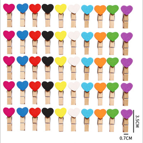Manufacturer direct for small wholesale wooden card love clip color…