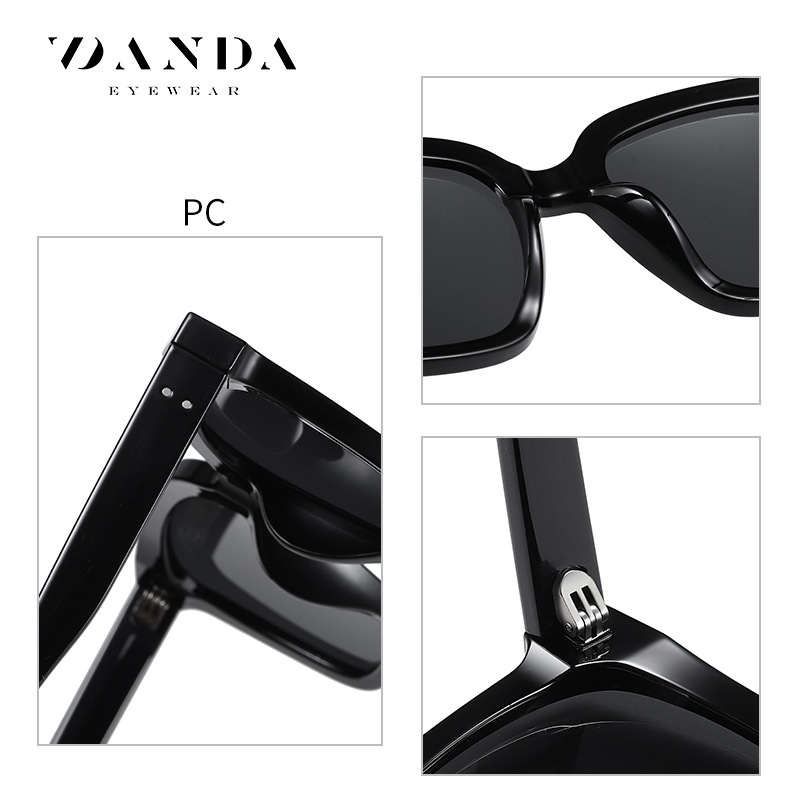 Gafas de sol cuadradas de moda estilo coreano, venta directa de fábrica, en stock 2233, gafas de sol polarizadas unisex de montura grande.