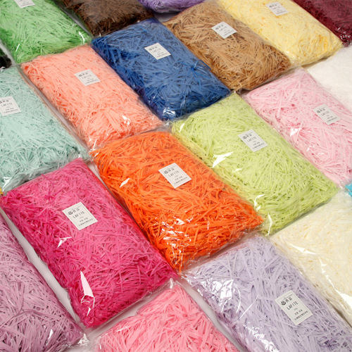 Manufacturer wholesale raffia shredded paper silk gift box filling wrinkled paper silk regular paper silk 20 grams a pack