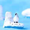 Resin, jewelry, micro landscape, pinguin, with snowflakes