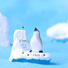 Resin, jewelry, micro landscape, pinguin, with snowflakes