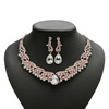 Small accessory, necklace and earrings for bride, set, suitable for import