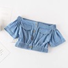 Summer denim set, jacket, mini-skirt, children's clothing, Korean style, high waist