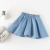 Summer denim set, jacket, mini-skirt, children's clothing, Korean style, high waist