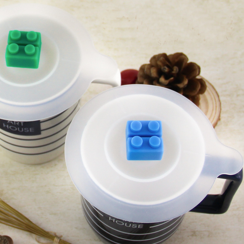 硅胶创意积木手柄杯盖  陶瓷柔软杯硅胶杯盖