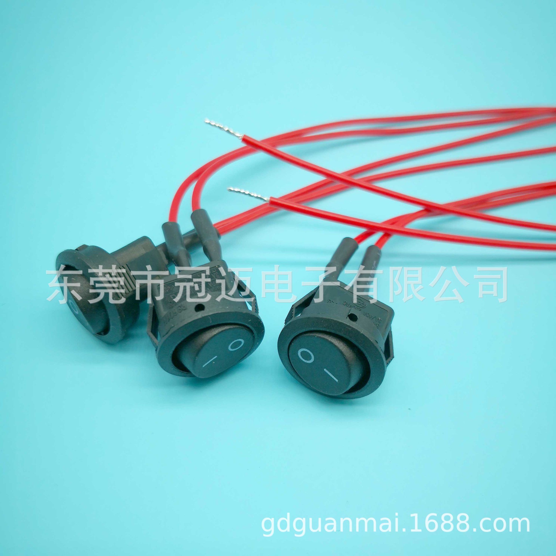 RS601H2圆形翘板 船型开关 开孔直径9mm 灯管 台灯 按钮按键 接线