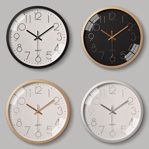 Plastic Silent Wall Clock Creative Fashion Living Room Stereo Digital Scale Wall Clock Wholesale 12-inch 30CM
