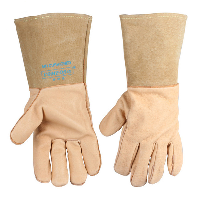 威特仕10-2076电焊手套猪青皮斜拇指焊接工阻燃防火隔热舒柔手套