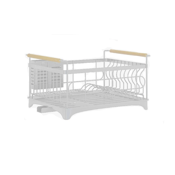 201 stainless steel single-layer white dish rack [integrated model]