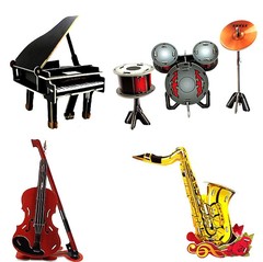 兒童益智早教3D樂器模型其他喇叭鋼琴DIY紙制模型直銷3D立體拼圖