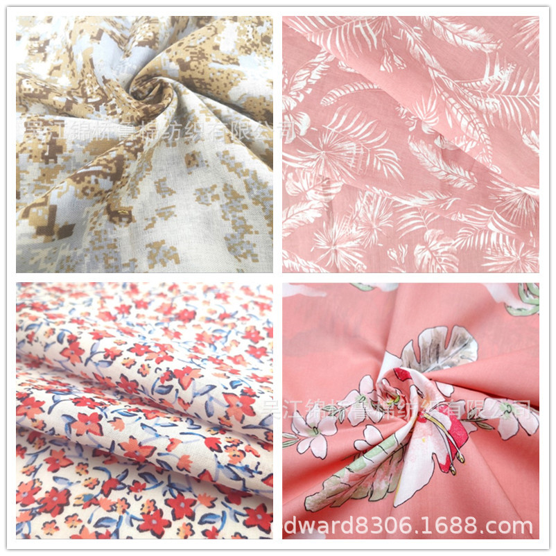 全棉印花平布60*60 110*110,140*120涤棉四面弹力75+40D*40+40D/3