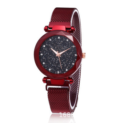 Reloj estilo TikTok con cielo estrellado de Milán, cierre magnético, esfera grande luminosa para mujer.