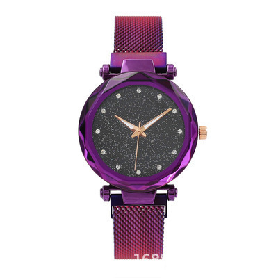 Reloj estilo TikTok con cielo estrellado de Milán, cierre magnético, esfera grande luminosa para mujer.