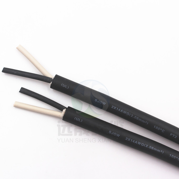 红黑 黑白两芯美标橡胶线SJOW2X14户外线材