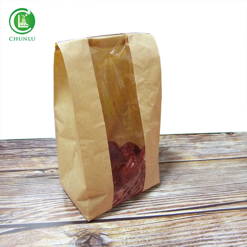 一次性食品外卖打包面包袋干货开窗袋面包袋鸡排炸鸡汉堡开窗袋子