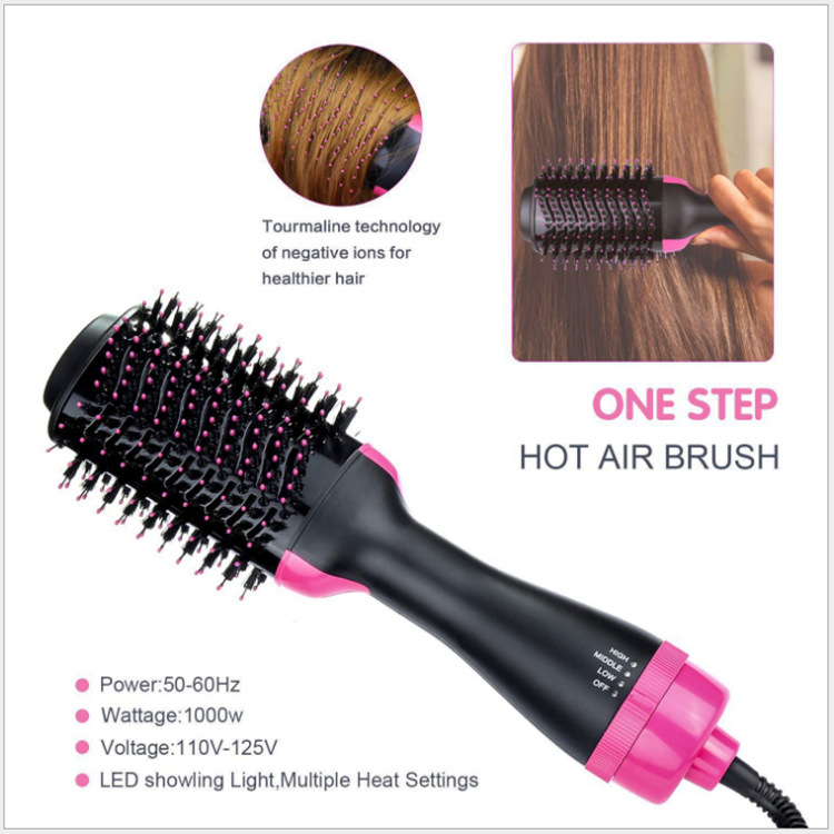 Cepillo de aire caliente 4 en 1, peine alisador y rizador eléctrico para el cabello