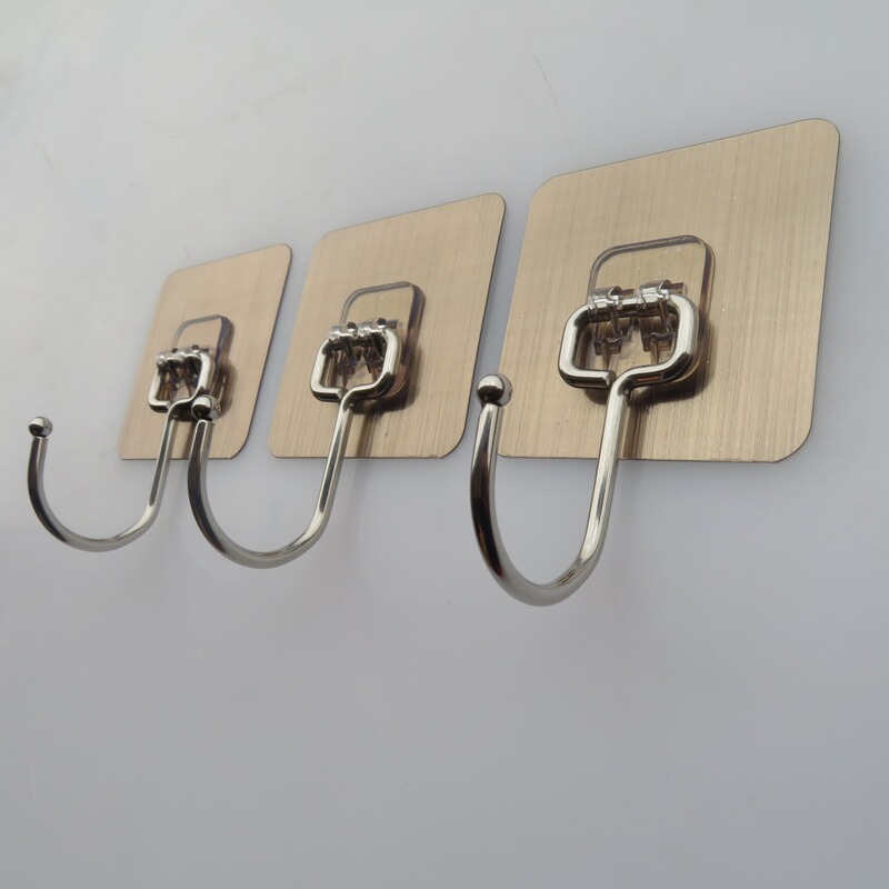 Traceless Hooks, High-Quality Stainless Steel Hooks, No-Drill Bathroom Waterproof Strong Adhesive Hooks, Door-Back Coat and Hat Hooks