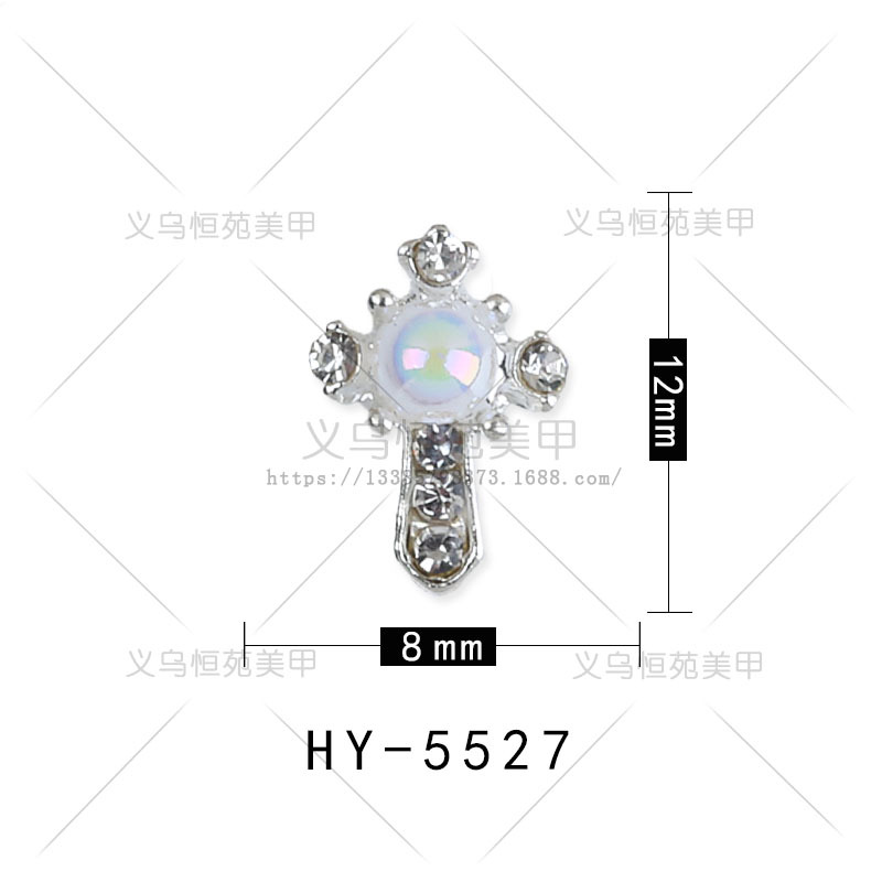 Nueva celebridad en línea flash tridimensional Cruz joyería de uñas de ganchillo taladro de uñas Super Flash aleación decoraciones de uñas