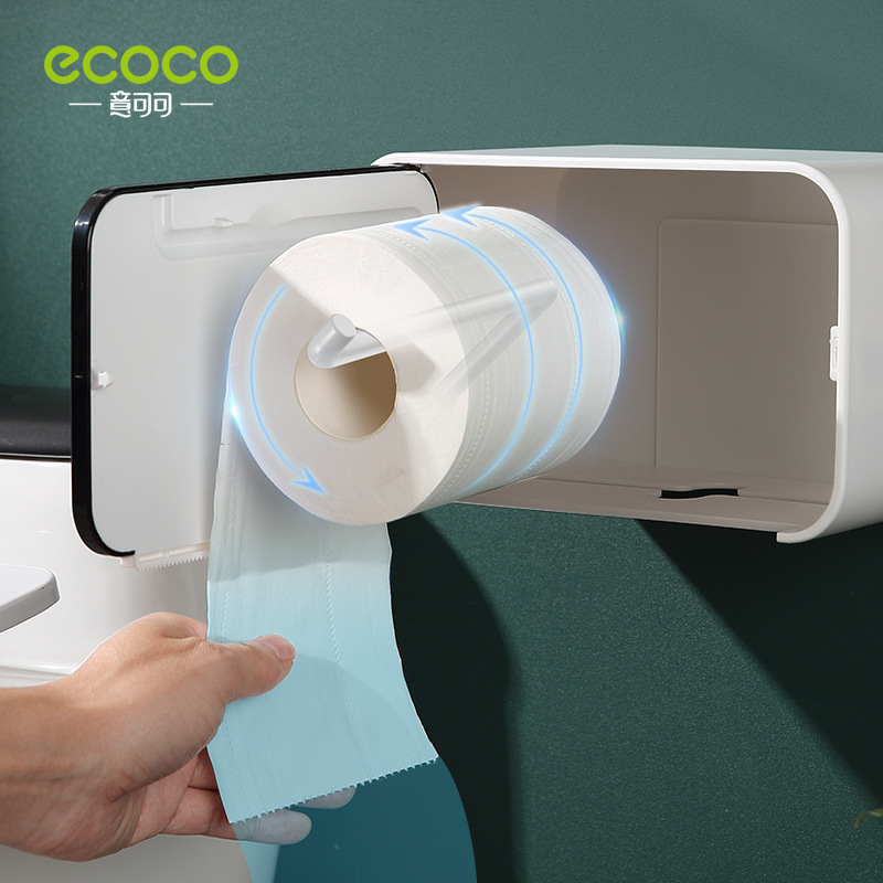 Sostenedor del tejido baño Punch-libre montado en la pared titular de tejido baño impermeable rollo de papel caja de papel higiénico rack de almacenamiento