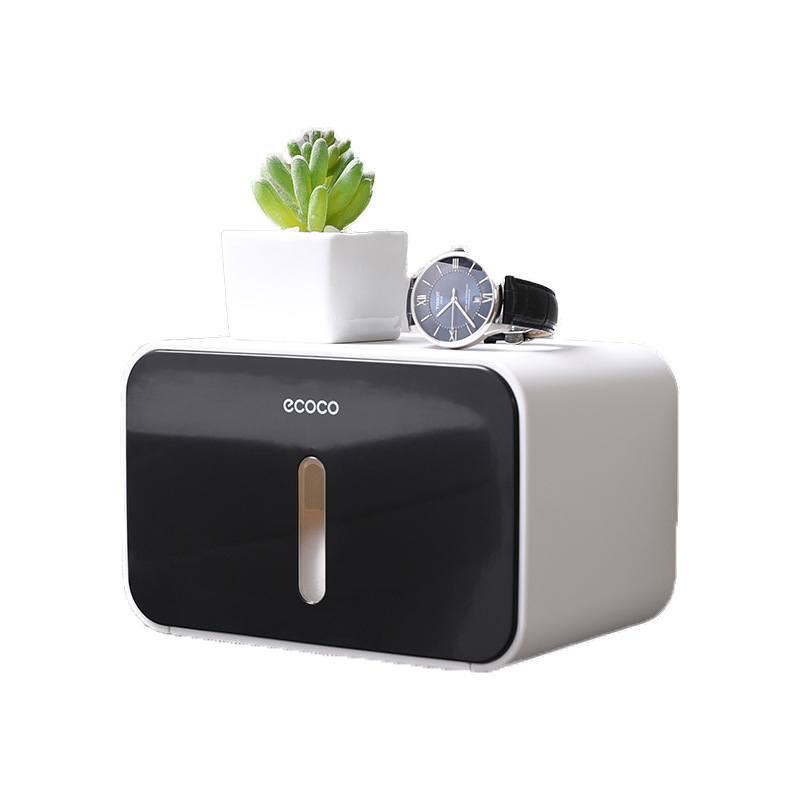Sostenedor del tejido baño Punch-libre montado en la pared titular de tejido baño impermeable rollo de papel caja de papel higiénico rack de almacenamiento