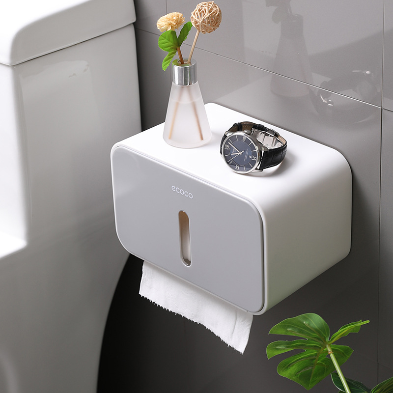 Sostenedor del tejido baño Punch-libre montado en la pared titular de tejido baño impermeable rollo de papel caja de papel higiénico rack de almacenamiento