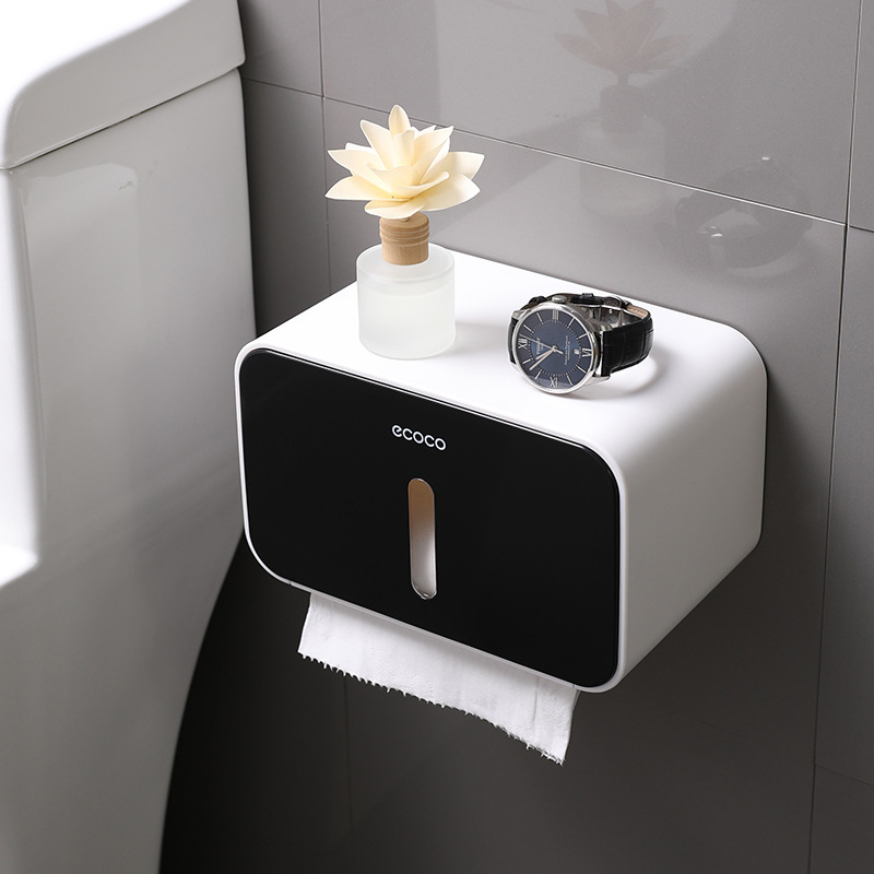 Sostenedor del tejido baño Punch-libre montado en la pared titular de tejido baño impermeable rollo de papel caja de papel higiénico rack de almacenamiento