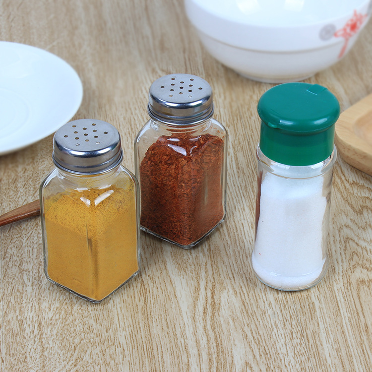 Fábrica al por mayor tarro de condimento de pimienta cubierto comino botella de polvo barbacoa condimento tarro de pimienta sub-botella