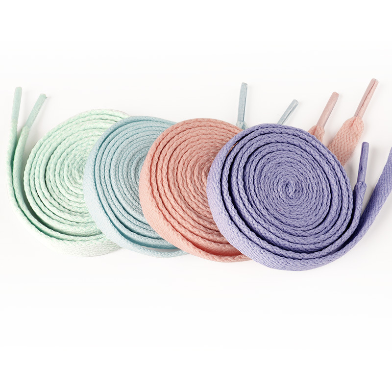 Suitable for Aj1Mid Four-Color Flatter Shoelaces for Men and Women, Air Force 1 Jelly Jordan 1 White and Black Colorful Flat Shoelaces