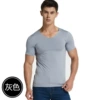 Men - Water grey - V-neck - No trace