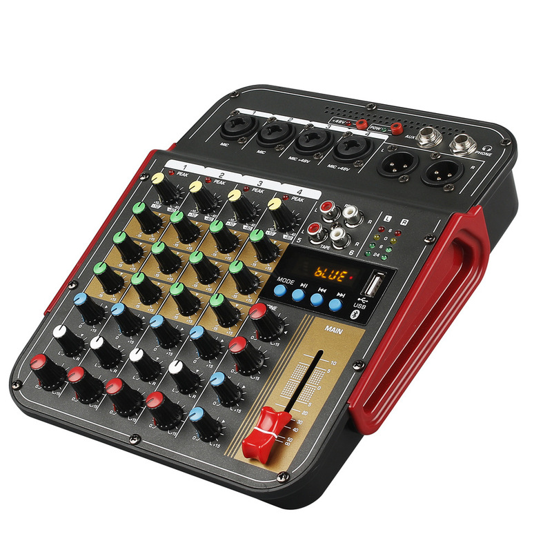 Small professional mixer built-in can be connected to the mobile phone Bluetooth USB professional performance home karaoke 6-way mixer