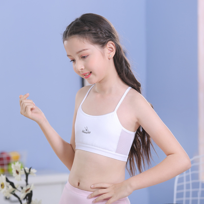 Ropa interior de camisola de algodón puro para niñas de la escuela primaria período de desarrollo niños mayores autoproducidos y vendidos entrega de una sola pieza image 4