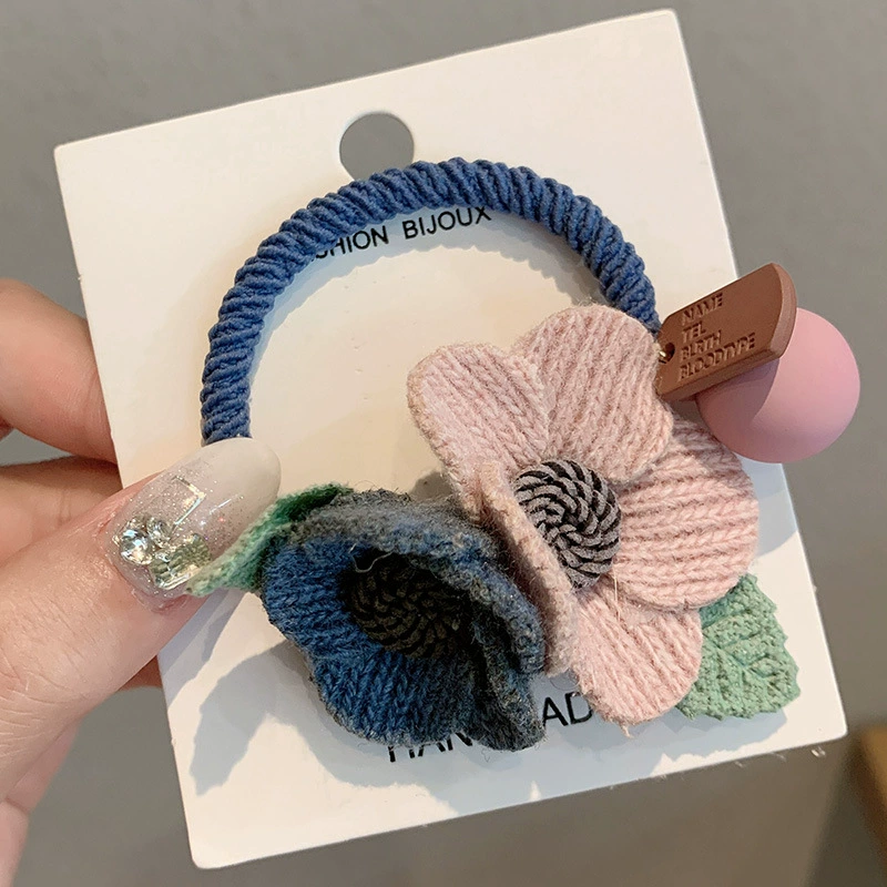 Hair rope, fashionable elastic hair accessory for adults, flowered, internet celebrity