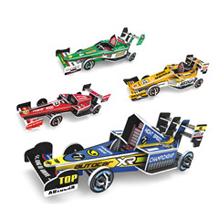 幼兒園手工製作3D賽車模型兒童紙制立體拼圖義烏批發DIY賽車拼圖