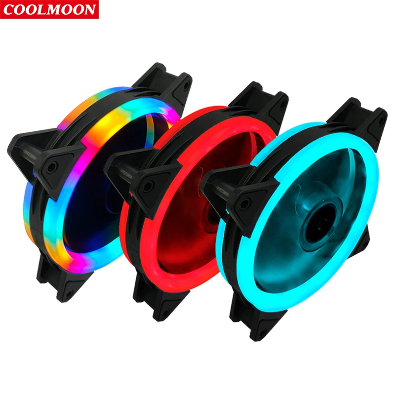 Chassis fan (Cool Moon) Dual-Aperture 120mm — RGB LED, quiet high-airflow, 12V