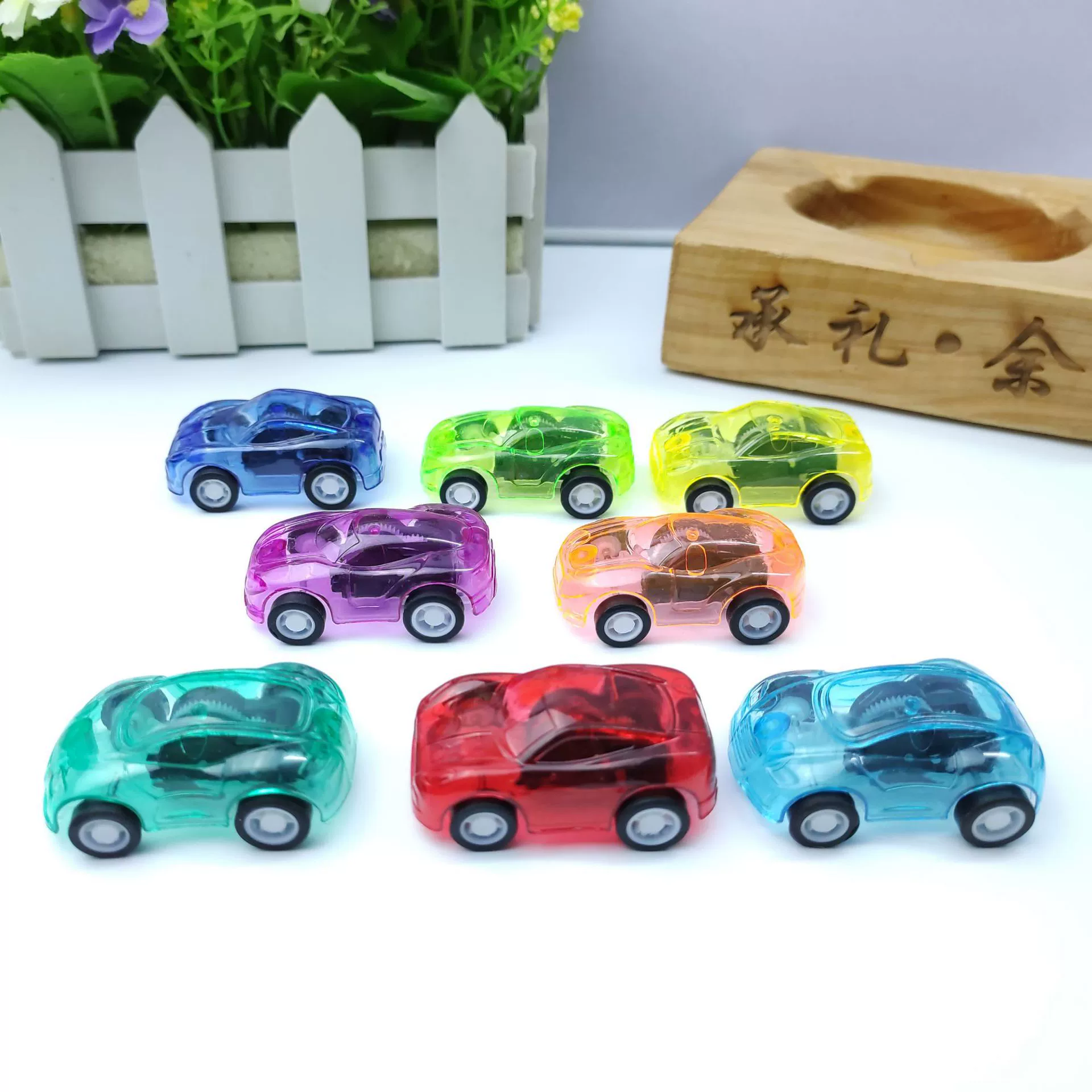 Детский маленький подарок мини-мультфильм Прозрачный тянуть назад автомобиль весело аниме конфеты Играть Игрушка кросс-фабричные прямые поставки