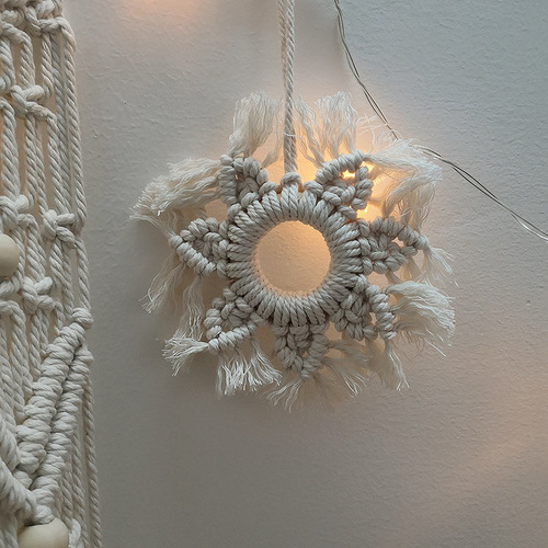 ins Nordic style hand-woven five-pointed star pendant bohemian pure cotton wall hanging Christmas gift gift