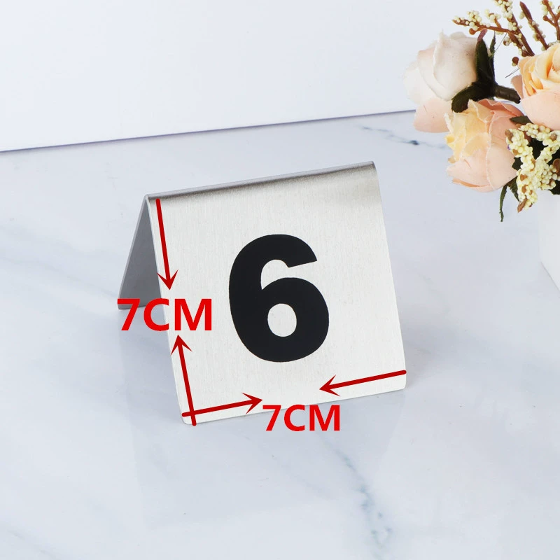 7*7см нержавеющая сталь настольное число номера таблицы числа номера цифровая табличка для ресторана