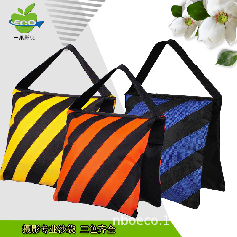 Dos colores a rayas película y televisión bolsa de arena fotografía bolsa de arena de la pierna mágica bolsa de arena de lona de peso bolsa de arena de equilibrio de cine y televisión plegable