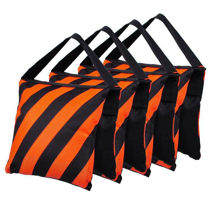Dos colores a rayas película y televisión bolsa de arena fotografía bolsa de arena de la pierna mágica bolsa de arena de lona de peso bolsa de arena de equilibrio de cine y televisión plegable