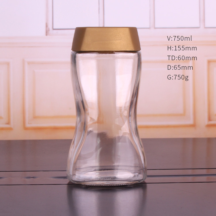 厂家批发玻璃密封大咖啡玻璃罐500ml 透明玻璃礼品瓶 厨房储物罐