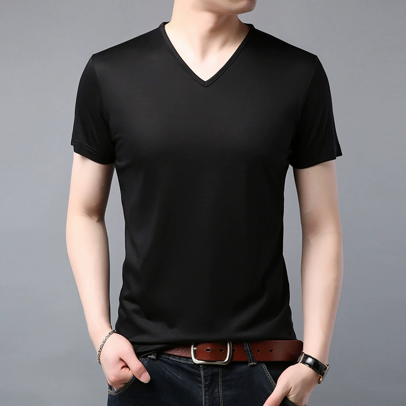 Тонкая удобная футболка с кратким рукавом и круглым воротом для отдыха, slim fit