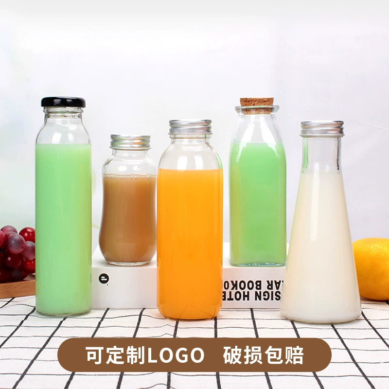 Изготовленная на заказ 350 мл Герметичная Бутылка чая холодного заваривания сока с Пробковой Крышкой Суб-упаковка Бутылка чая с молоком Дисплей Бутылка фермента стеклянная бутылка