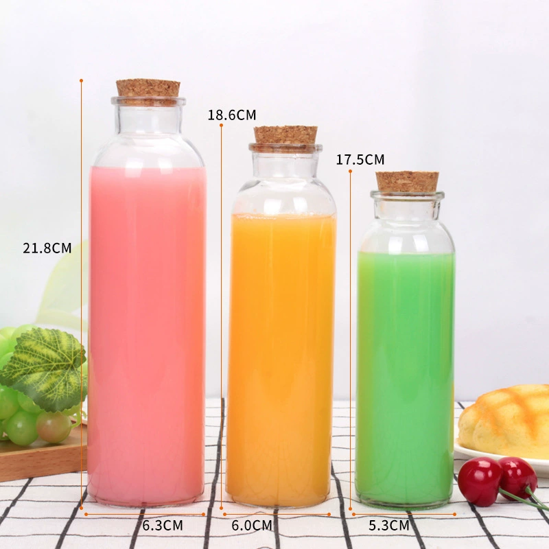 350 мл герметичный сок холодный чай бутылка с Пробковой Крышкой суб-Упаковка молока чай бутылка дисплей фермента стеклянная бутылка оптом
