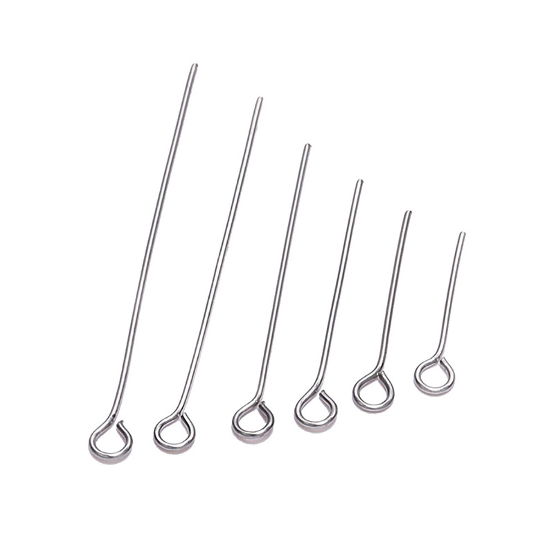 St.Kunkka Stainless Steel 9-Shaped Needle Open Ring Bead Keychain DIY Jewelry Accessories Ac0326