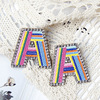 Fashionable universal earrings with letters, European style, simple and elegant design, with embroidery, wholesale