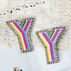 Fashionable universal earrings with letters, European style, simple and elegant design, with embroidery, wholesale