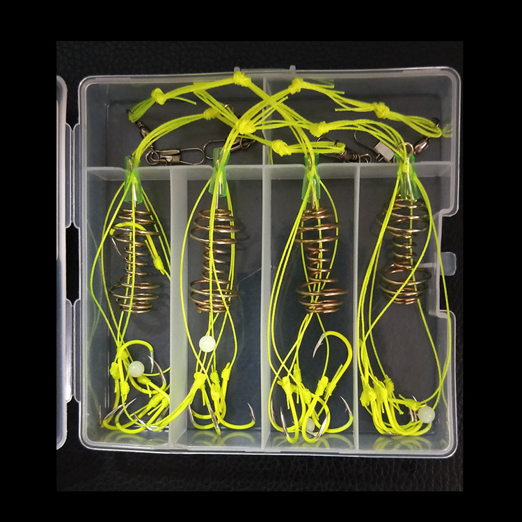 Gancho de explosión de carpa plateada en caja al por mayor tubo de gancho de explosión de manguera anti-bobinado Fu isini equipo de pesca de anzuelo fluorescente