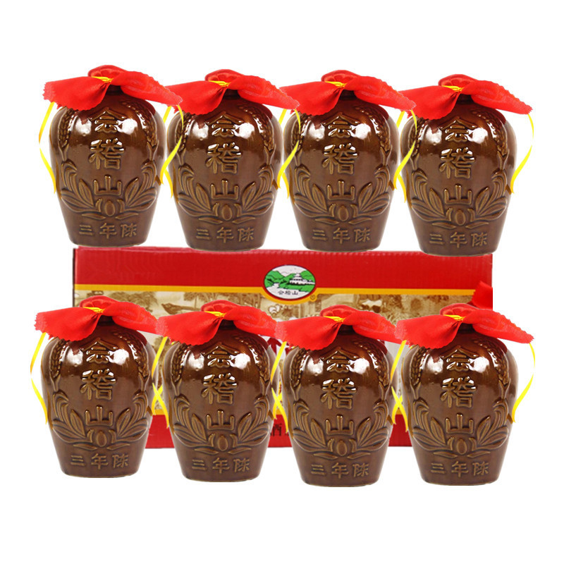 会稽山坛装绍兴黄酒三年陈花雕酒500ml*8坛整箱半干型加饭老酒